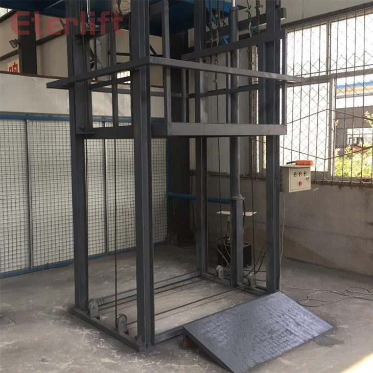 A Fully Loaded Slow-moving Freight Elevator